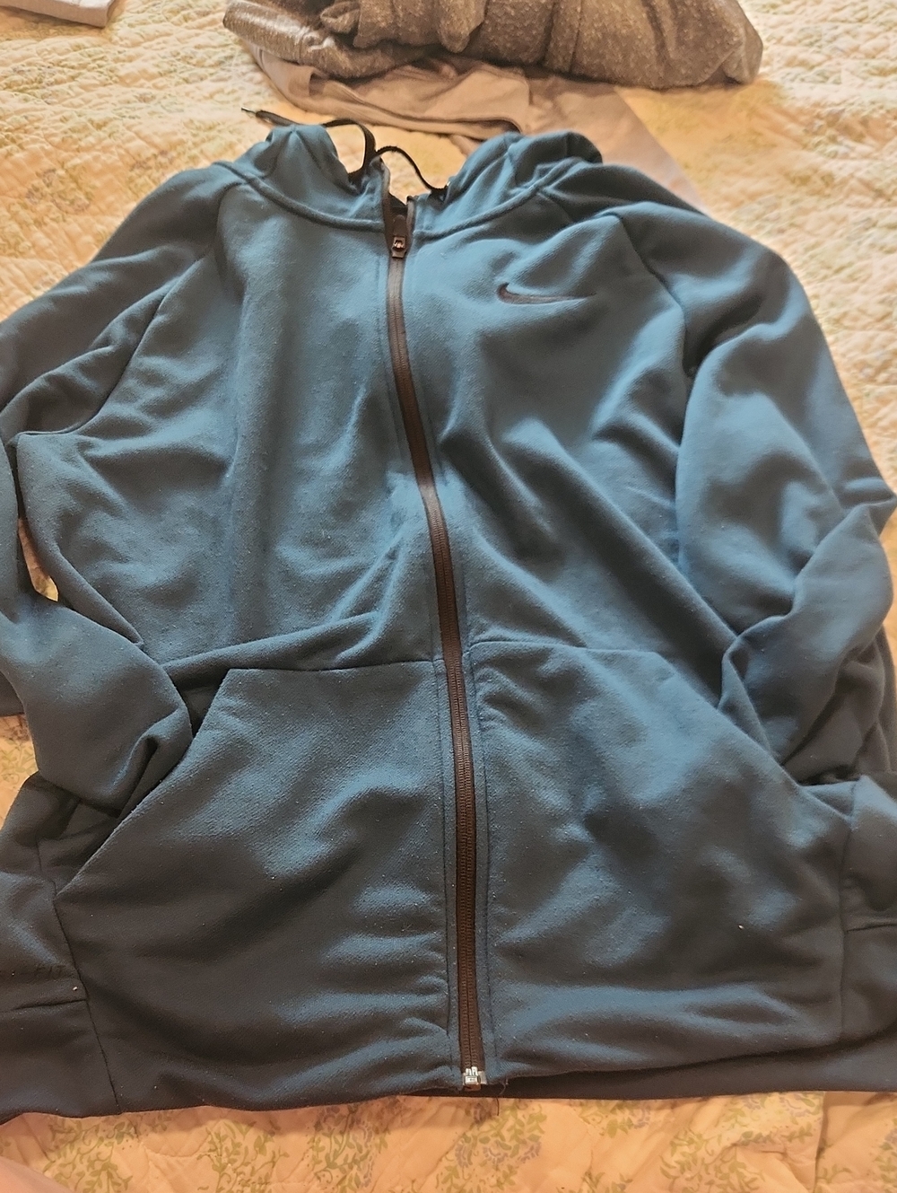 Nike Teal Zip-Up Hoodie Dri-Fit